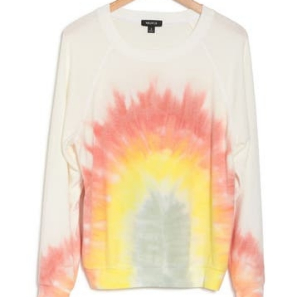 WILDFOX Crew Neck Tye-Dye Rainbow Sweatshirt